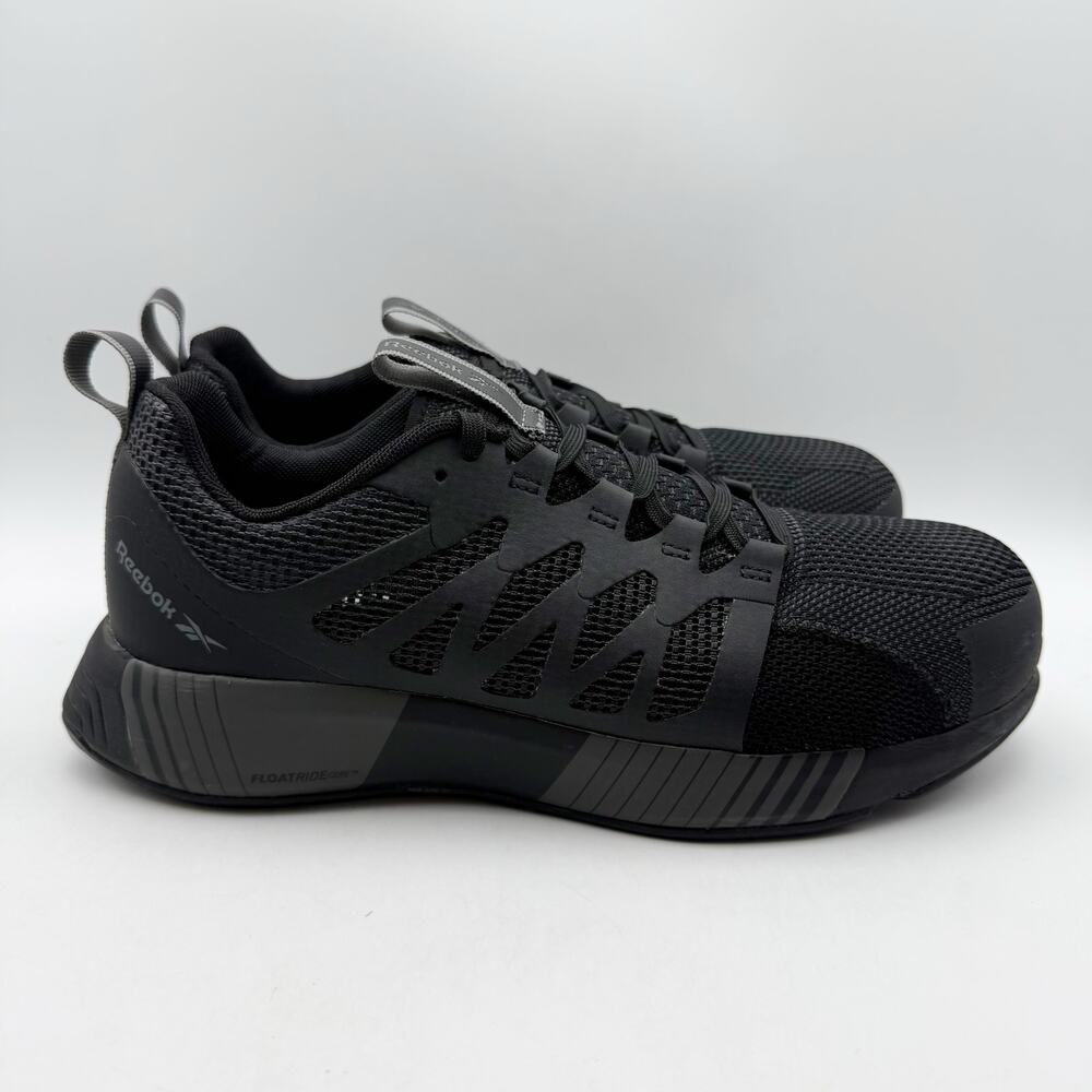 Reebok Mens Fusion Flexweave Work Sneakers Size 8 WIDE Black EH Comp Toe EUC